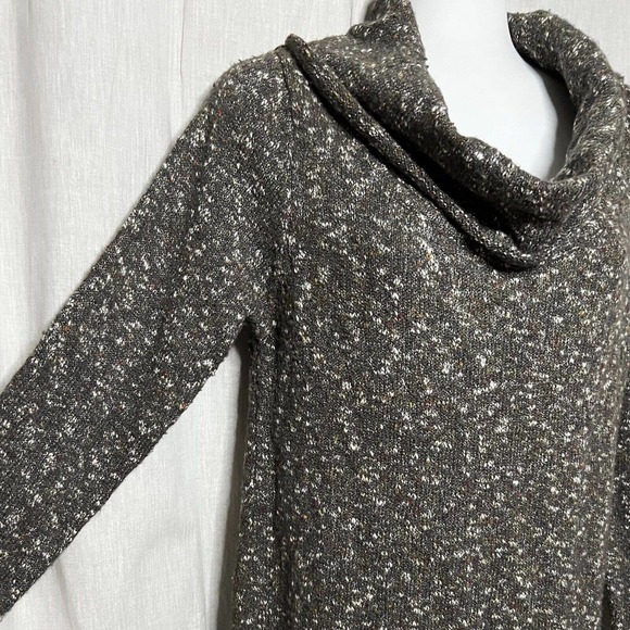 Max Studio Marled Brown Cowl Neck Knit Sweater Dress Long Sleeve Size Medium - Picture 6 of 12